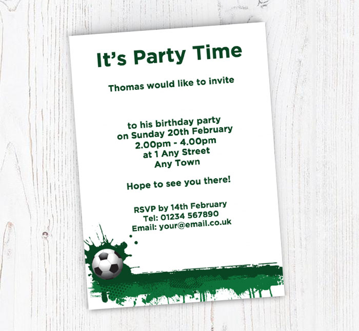 football splat party invitations