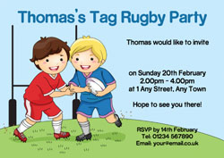 boys tag rugby invitations