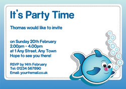 fish blowing bubbles invitations