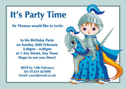 knight on horse invitations