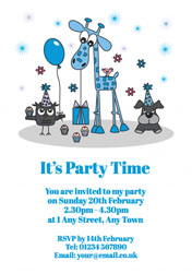 blue giraffe party invitations