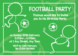 cartoon football players invitations