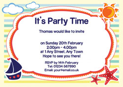 seaside frame party invitations