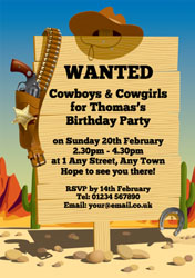 wild west sign party invitations