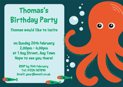 orange octopus party invitations
