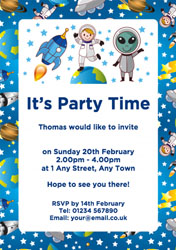 space man and alien invitations