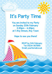 patchwork sailing boat invitations