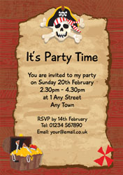 pirate scroll party invitations