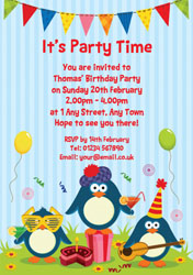 party penguins party invitations