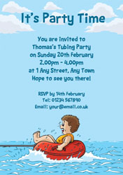 boy water tubing invitations