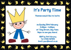 prince and crowns invitations