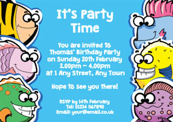 cartoon fish party invitations