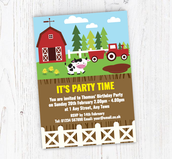 farm party invitations