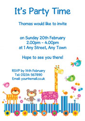 zoo train party invitations