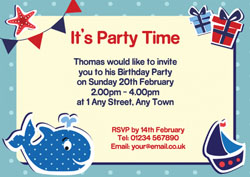 whale and boat party invitations