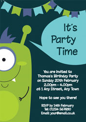 green monster party invitations