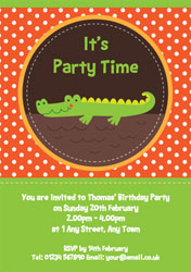 cute crocodile party invitations