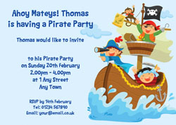 pirates sailing in ship invitations