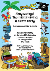 pirate frame party invitations