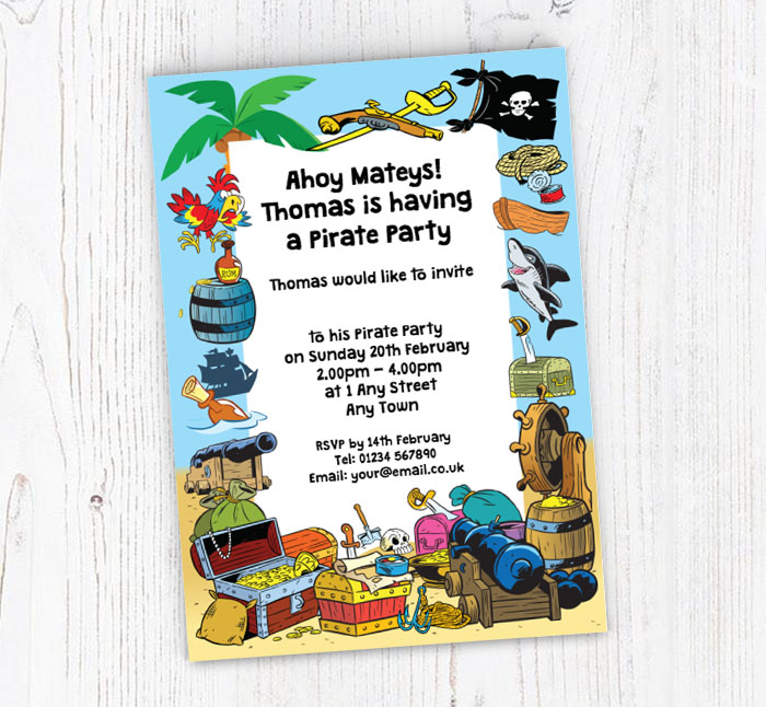 pirate frame party invitations