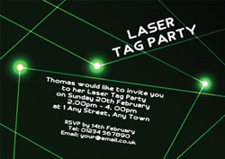 green laser beams invitations