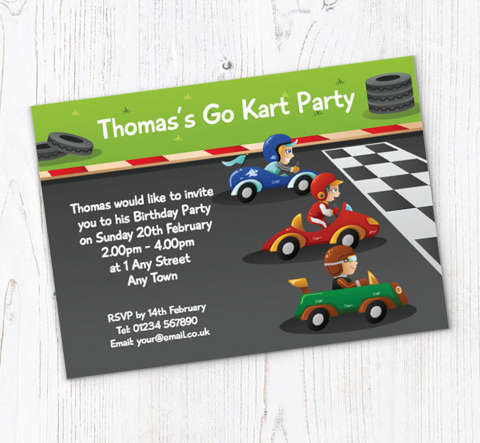 go karting invitations