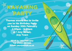 green kayak party invitations