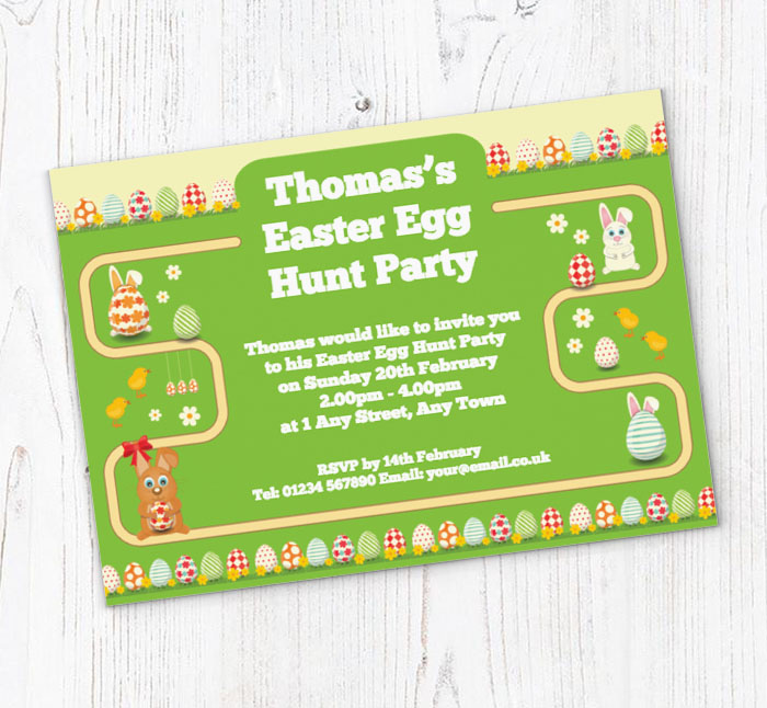 easter egg hunt map invitations