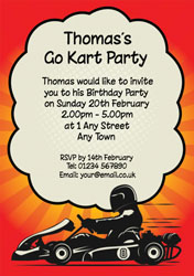 racing go kart invitations