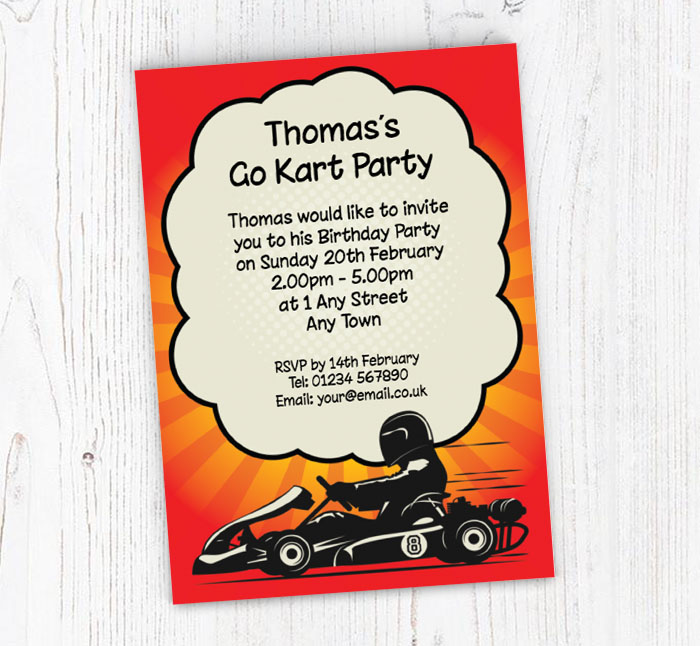 racing go kart invitations