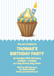 cupcake and candle invitations