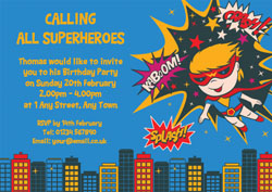 superhero boy party invitations