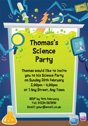 chemistry tests party invitations