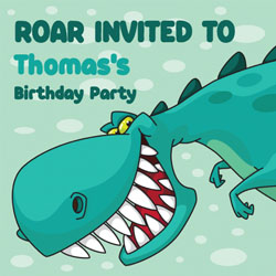 personalised dinosaur party invitations