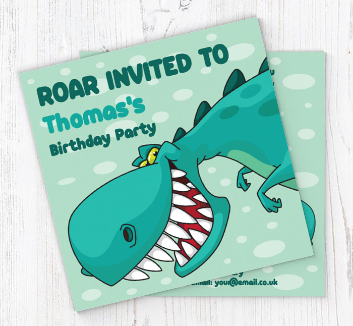 personalised dinosaur party invitations