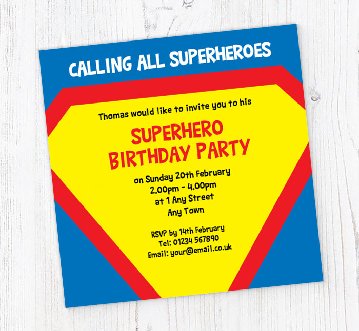 superman party invitations