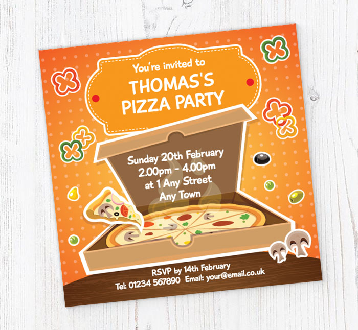 pizza night party invitations