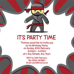 ninja party invitations