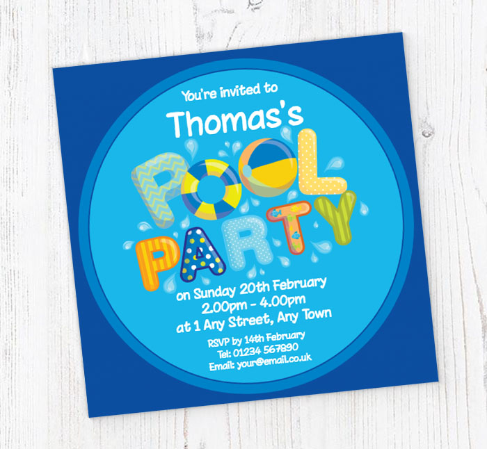 paddling pool party invitations