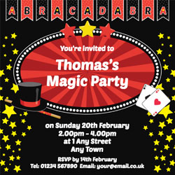 magic show party invitations