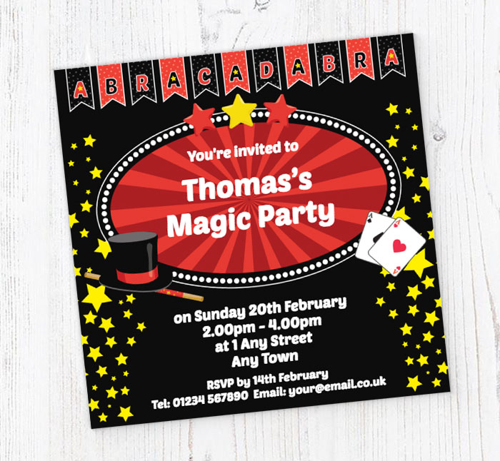 magic show party invitations