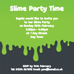 personalised slime party invitations