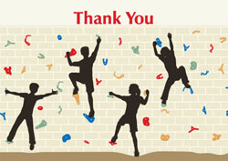 wall climbing thank you cards