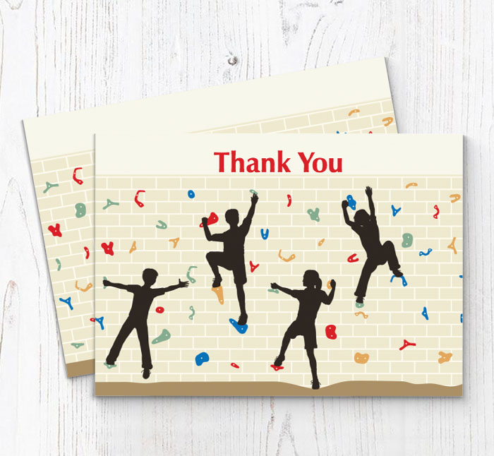 wall climbing thank you cards