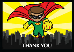 superhero thank you cards