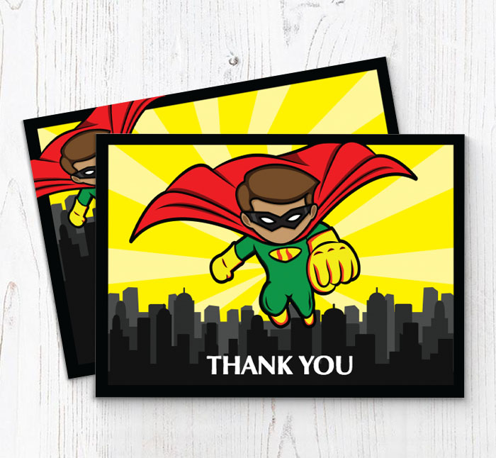 superhero thank you cards