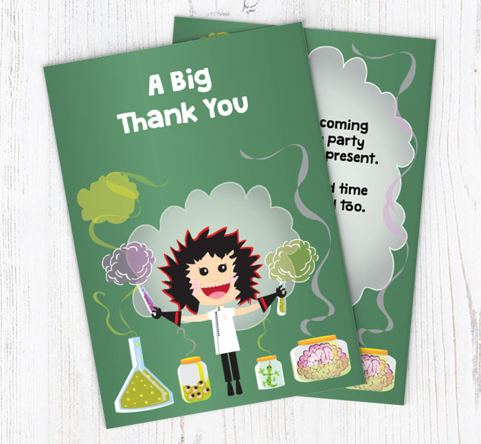 mad scientist thank you cards