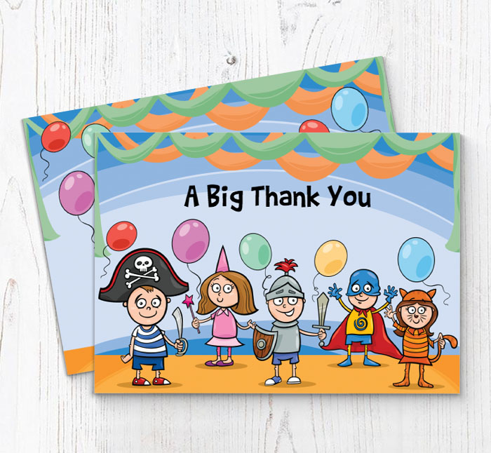 fancy dress thank you cards