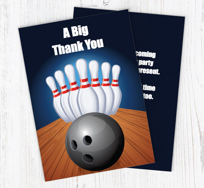 bowling thank you cards