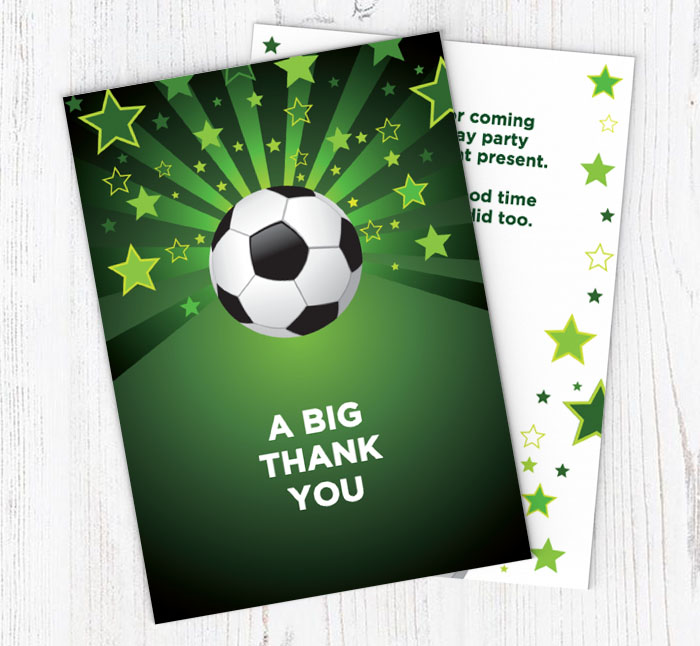 football stars thank you cards